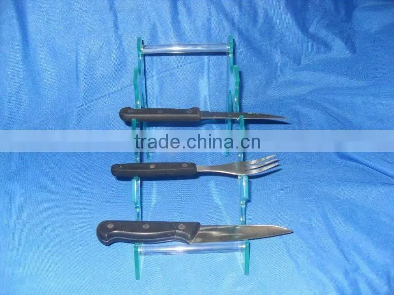 Acrylic knife display stand,plastic knife holder