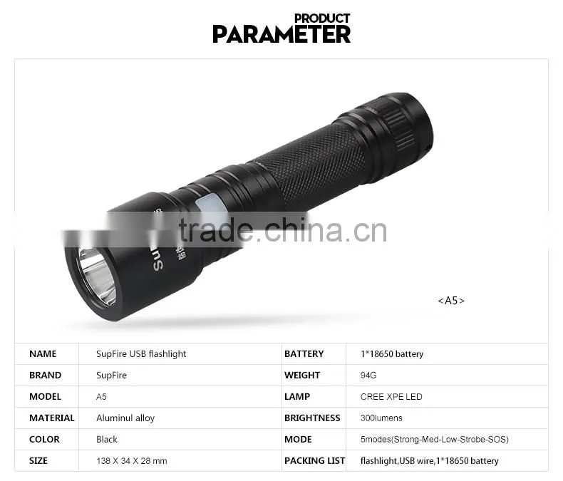 USB flashlight torch light A5