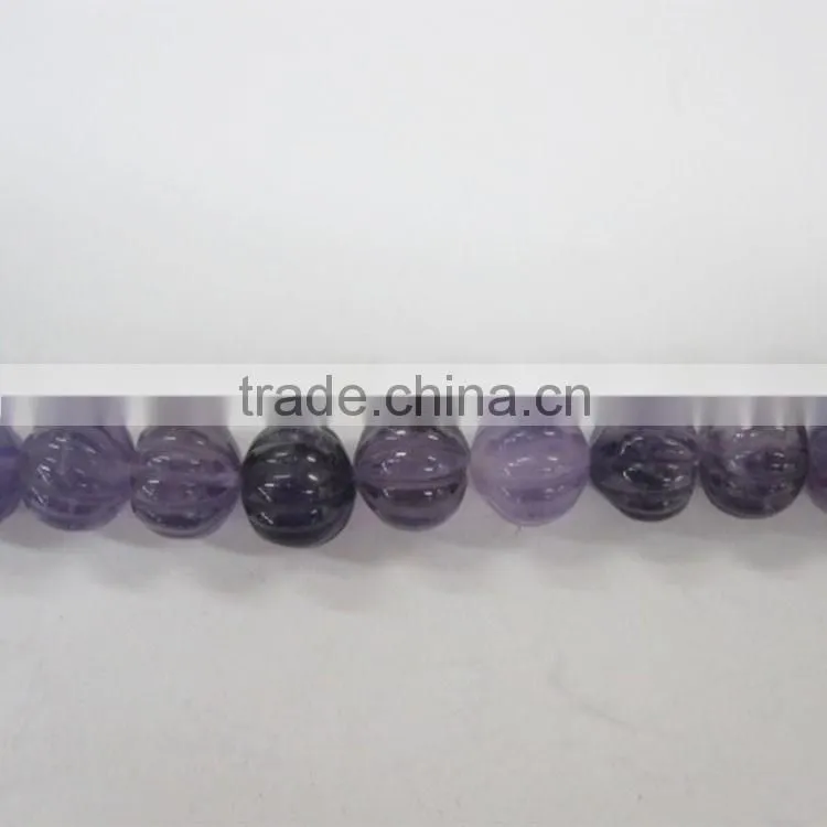 100% Natura Amthyst Pumpkin Shape Beads Loose Gemstone Real Amthyst Round Beads