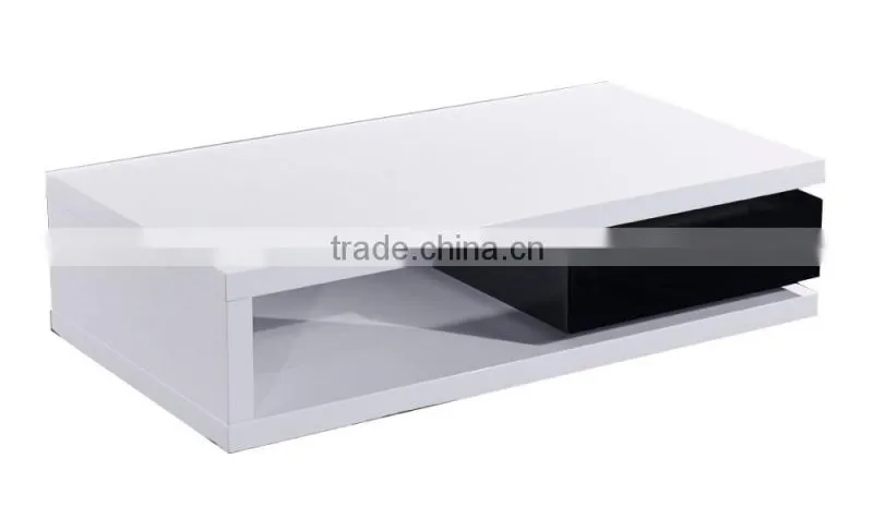 CJ0170 High Gross White and Black Coffee Table