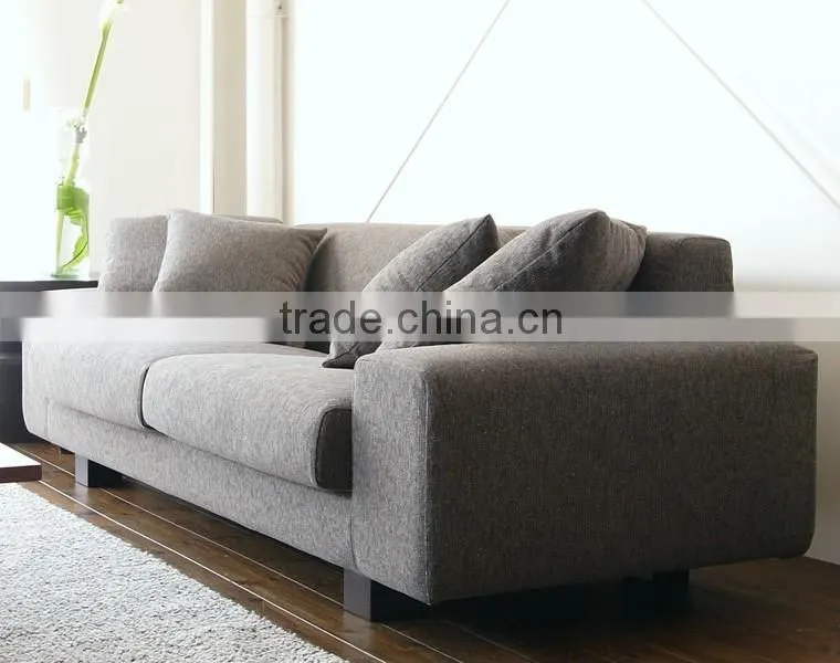 Simple Design Fabric Scatter Back Three Seat Sofa