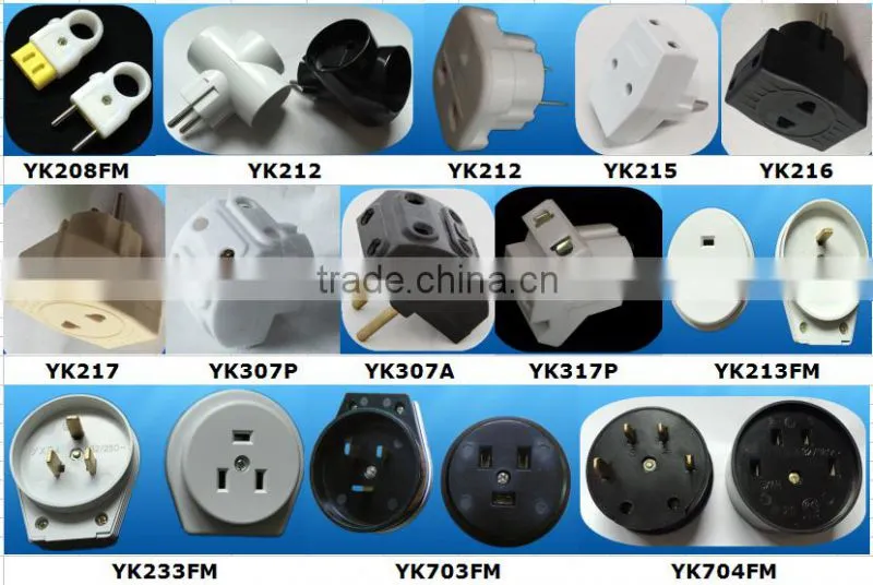 YK212 European Style white Travel Adaptor to UK