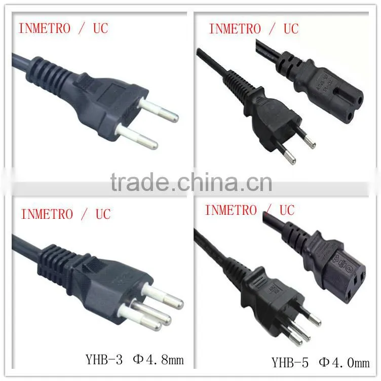 Brazil power plug to IEC C7 female with INMETRO certificate