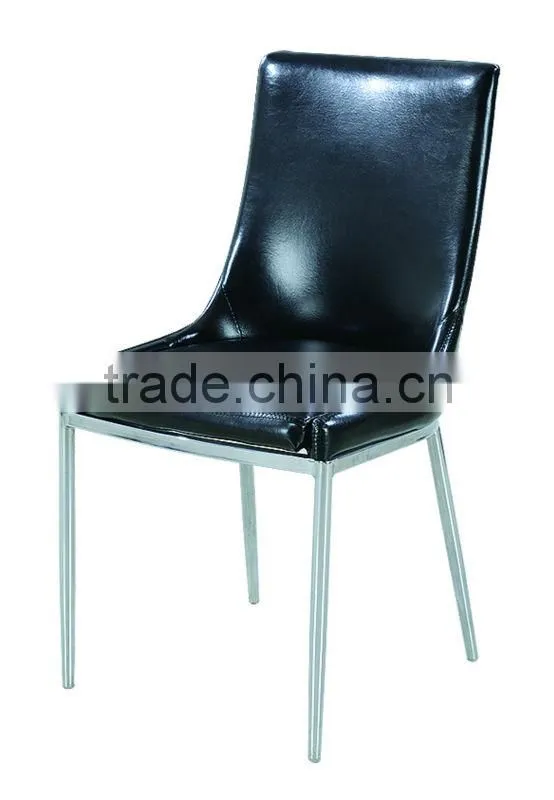 KD light black leather dining Chair