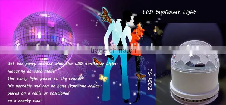 Disco/Party decoration RGB rainbow color changing Led sunflower ball lights