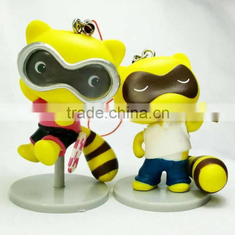 PVC plastic keychain toys,animal keychain decoration