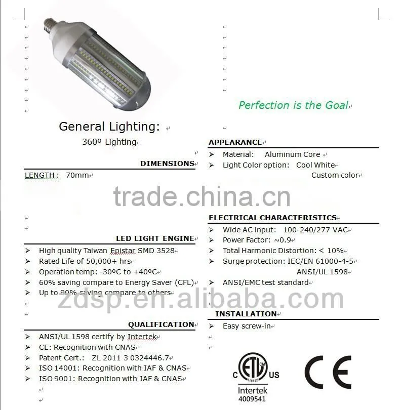20W 3528 smd led corn cob bulb