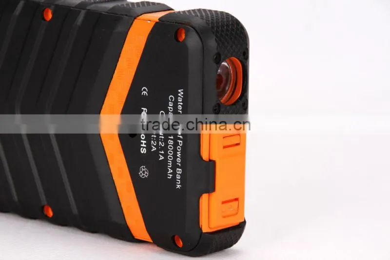 IP67 Super Waterproof Mobile Power Bank External Battery Charger 18000mah