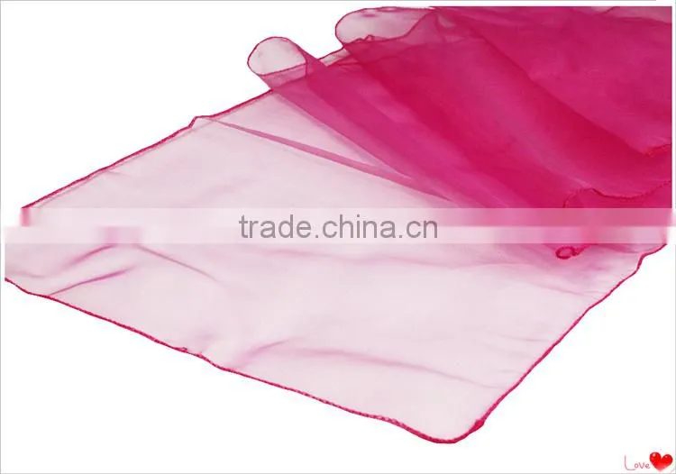 Cheap 13"*108" red snow organza table runner