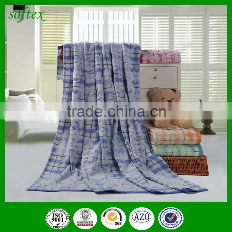 100% cotton terry cloth blanket flower design