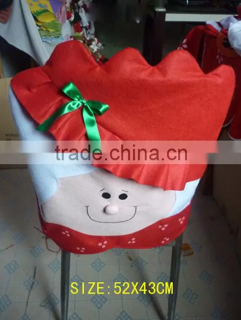 Custom Christmas Decorative Santa Claus Felt Dining Chair Back Covers