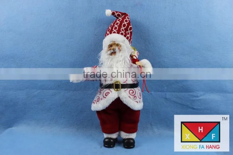Cheerful Standing Santa Claus Christmas Figure with Presents