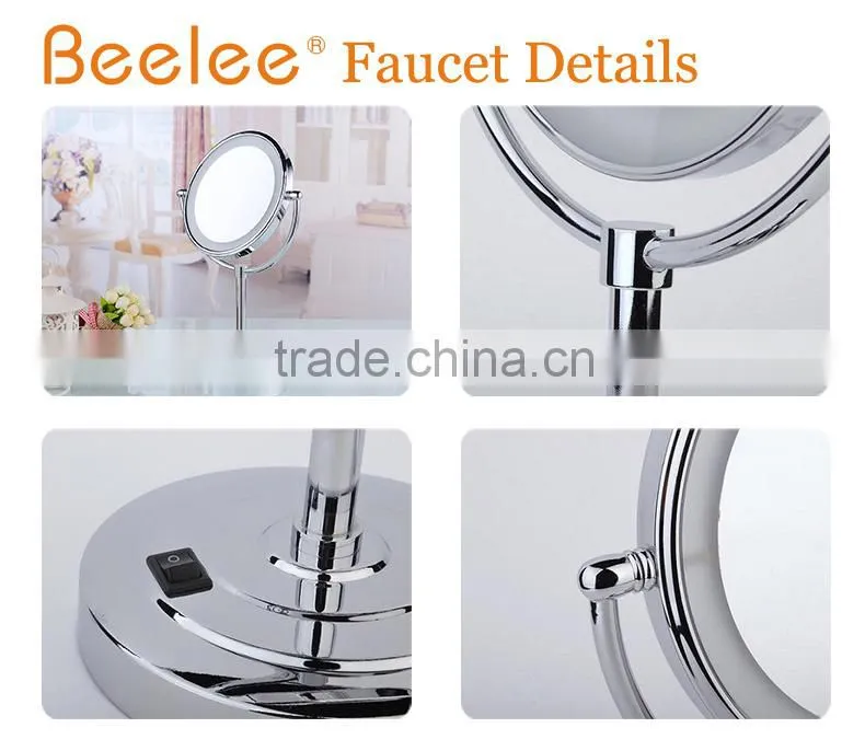 Ultra thin 8.5 inch round make up mirror AC power table mirror with led light