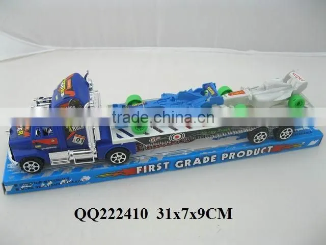 Newest Kids plastic Friction trailer with 2 truck,friction car for kids