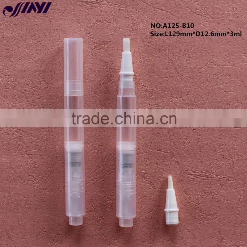 3ml round shape cosmetic click pen with different applicators