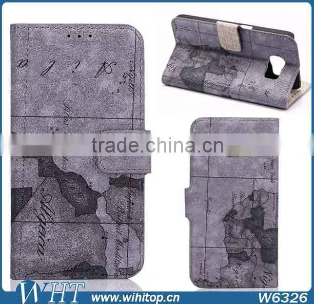 Hot New Products Flip Leather Phone Case with Card Holder for Galaxy S6