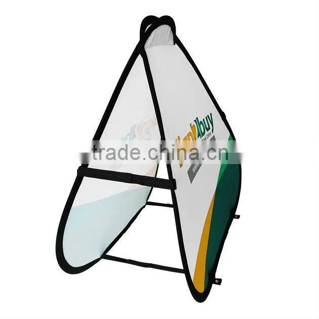 Fabric Triangle A-Frame Banner Is Easily Moved:100 x 100cm Pop Up Banner is Collapsible For Sporting Field Sidelines