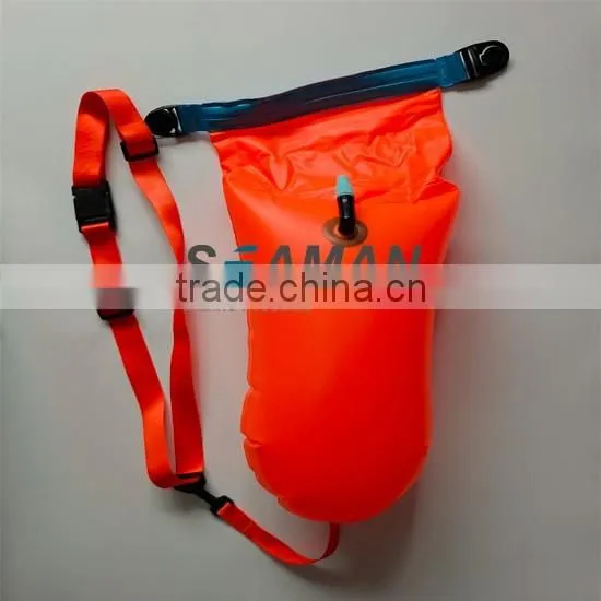 light and visible Swim Buoy Inflatable Drybag Float for Open Water Swimmers and Triathletes