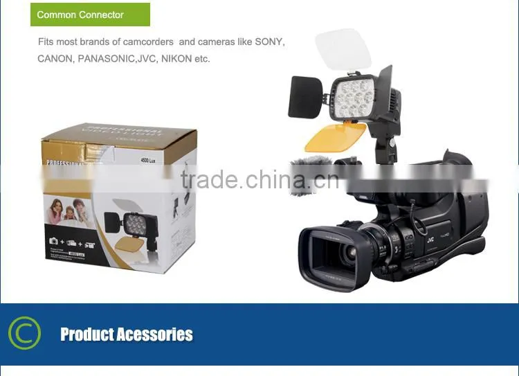Competitive price compact led video light with 10 LED bulbs for camcorder video taking