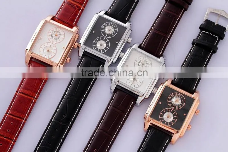 quamer watch dual time two time zone quartz watch fashion women men watch