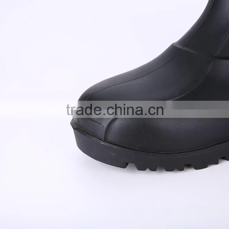 2016 Wholesale cheap black safety PVC rain boots, steel toe insert safety boots