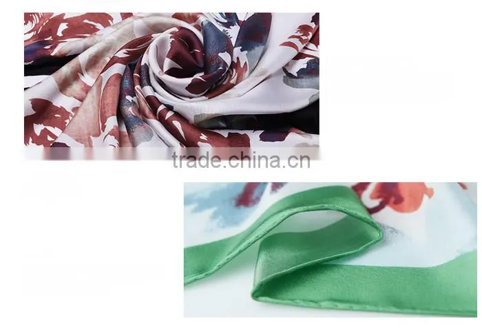 100% Silk twill Fabric Digital Print Silk Scarf Silk Scarves / kerchief /headband/hijab