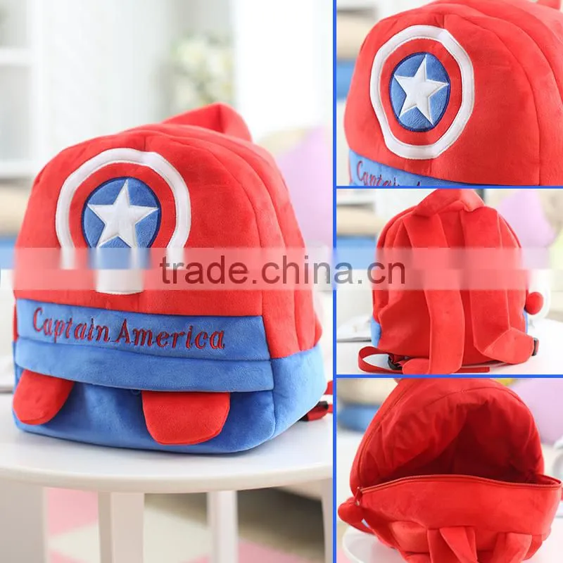 25*19cm(S)/35*28cm(L) lovely customzied green big-eye monster plush animal cartoon backpack for children