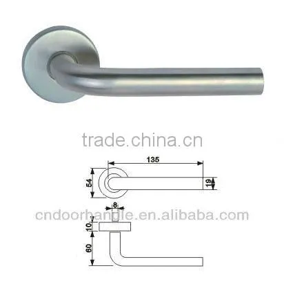 Stainless steel fireplace door handle on rosettes