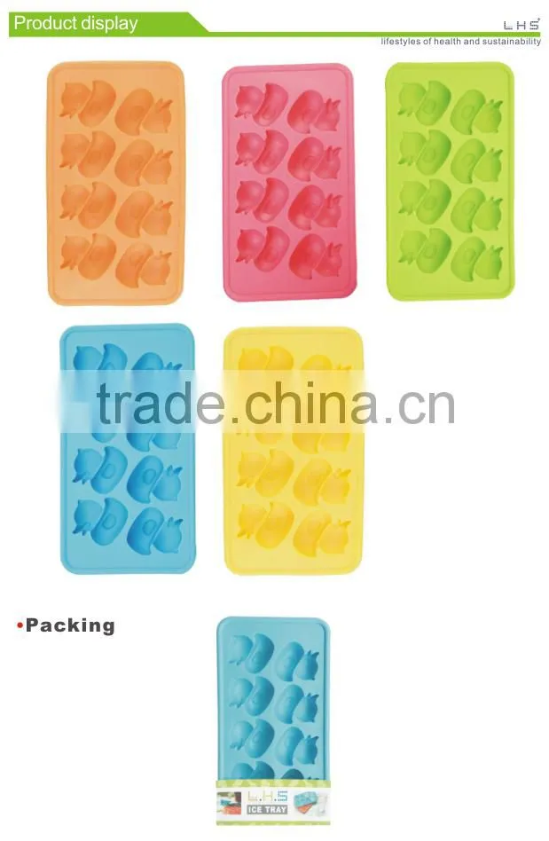100% food grade silicone duck animal shape ice cube tray