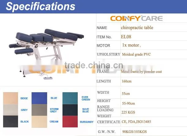 COINFY EL08 physiotherapy treatment beds chiropractic bed