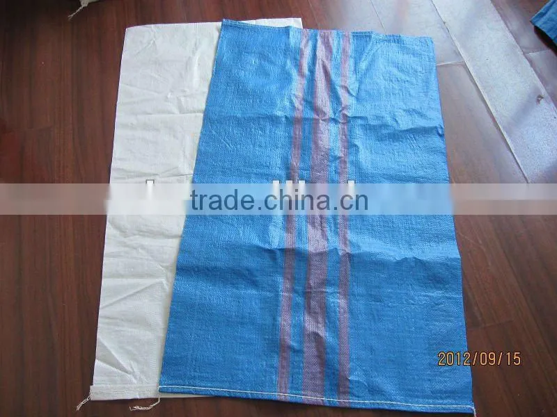 blue pp woven bags 50kgs for packing rice or flour