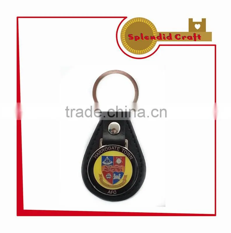 leather custom metal keychain