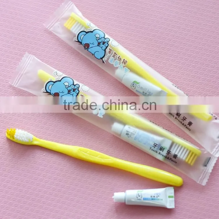 Cheap hotel travel kit toothbrush for hotel yellow toothbrush