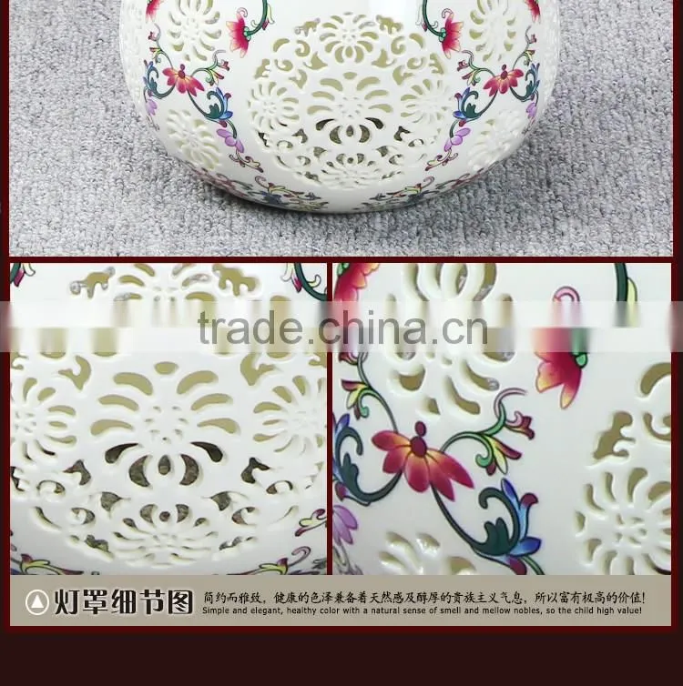 Modern decorative ceiling lamp, ceramic carved wood ceiling light