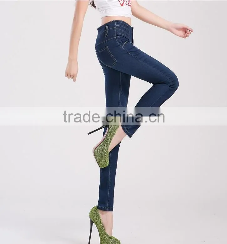 Hot-selling elegant autumn high quality latest design jeans pants