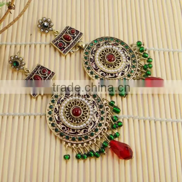 girl anique fancy bead earring, beaded tassel earrings