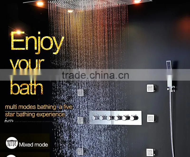 shower with led light color remote control multiple function led light shower rainfall waterfall water curtain