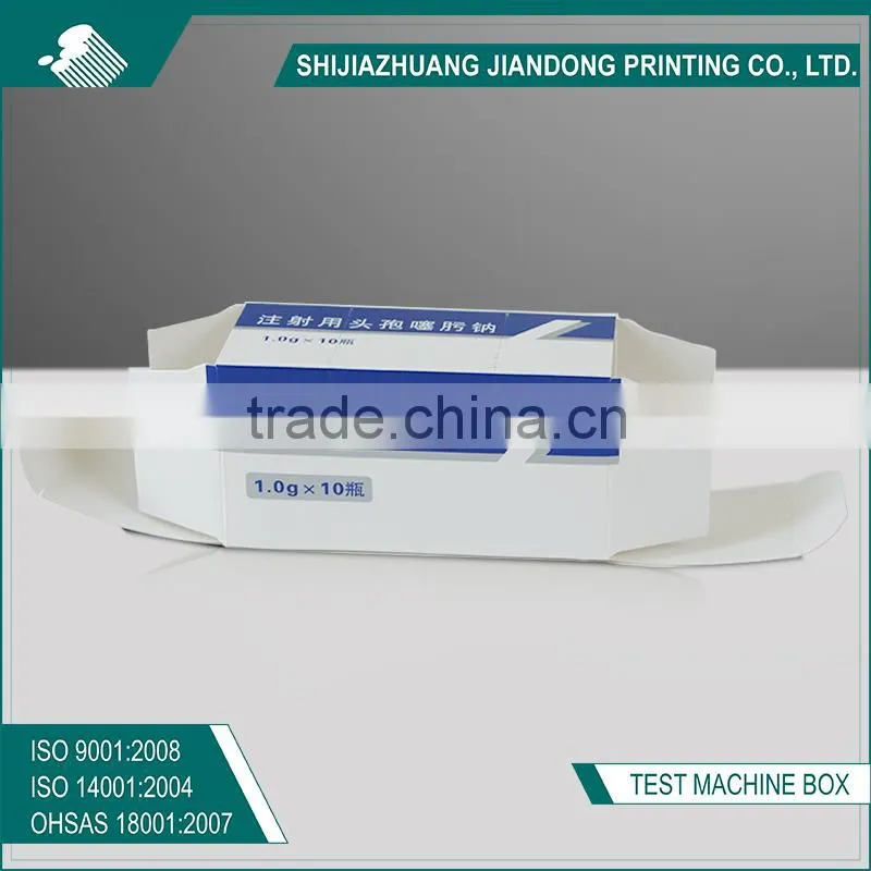 Special paper box for injection bottle use