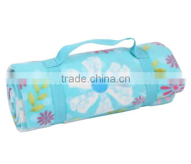 Cheap Custom Polyester Portable Waterproof Folding Polar Fleece Picnic Blanket