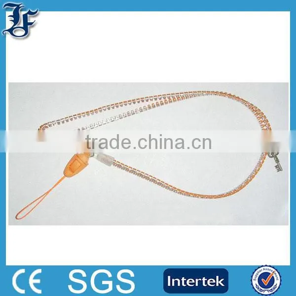 2014 hot sale plastic neck strap zipper lanyard