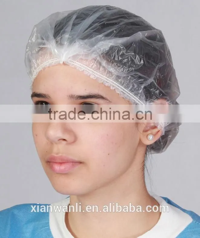 kinds of color Hotel PE disposable clear adult shower cap