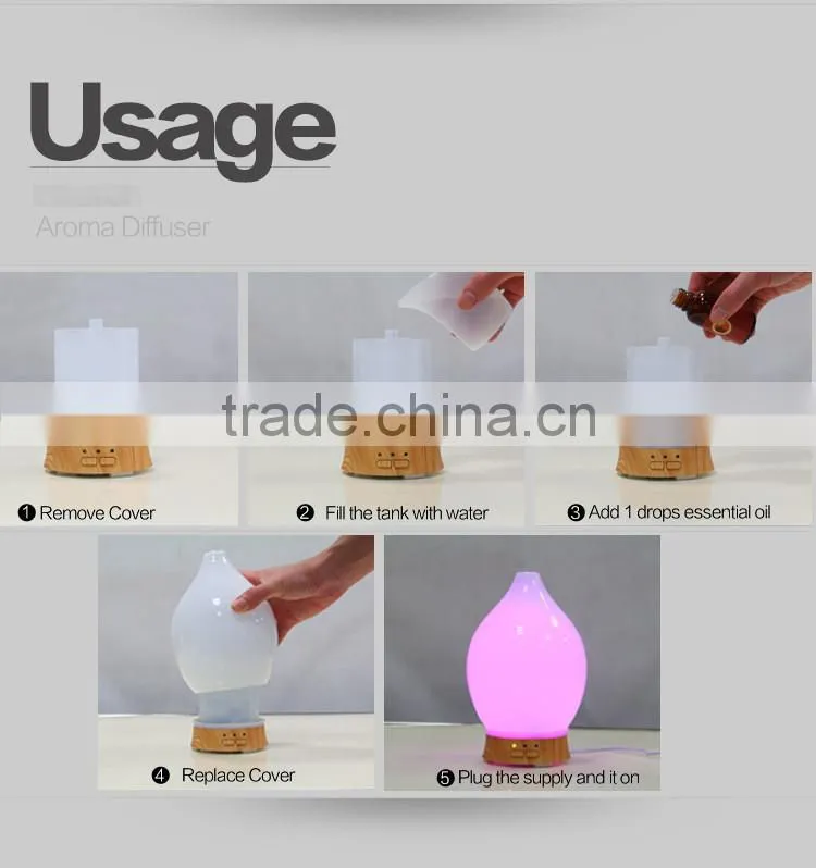 Glass Cover Electronic Aroma Diffuser With Coloful LED Light