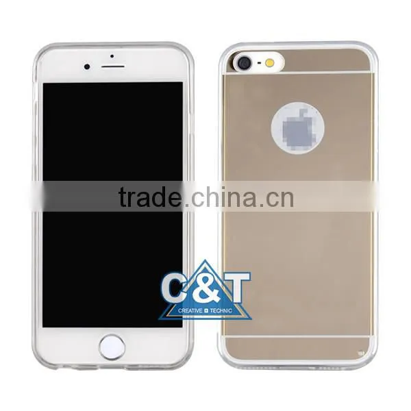 C&T Fashion gold mirror face mixed tpu gel case newest design for iphone 6