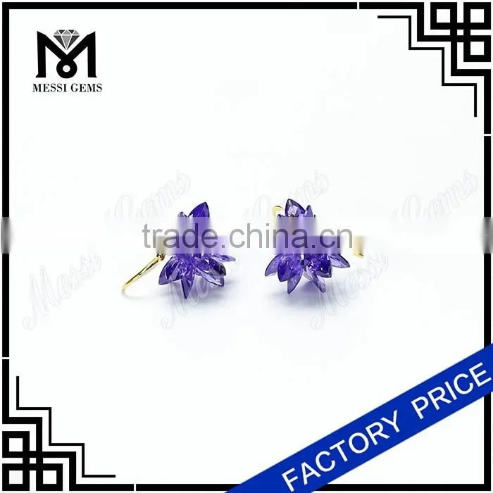 yellow cz earrings marquise stones simple women earrings in silver