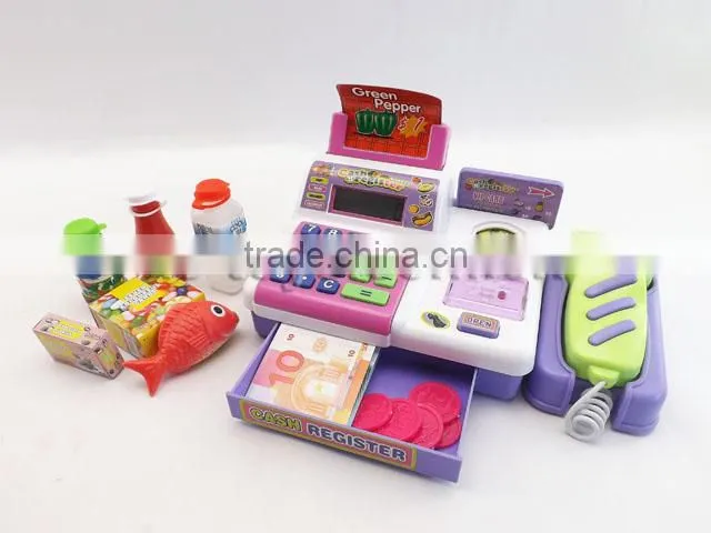 Music and light children plastic cash register electronic