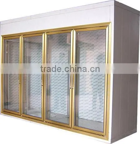 freezing glass door cold room for supermarket