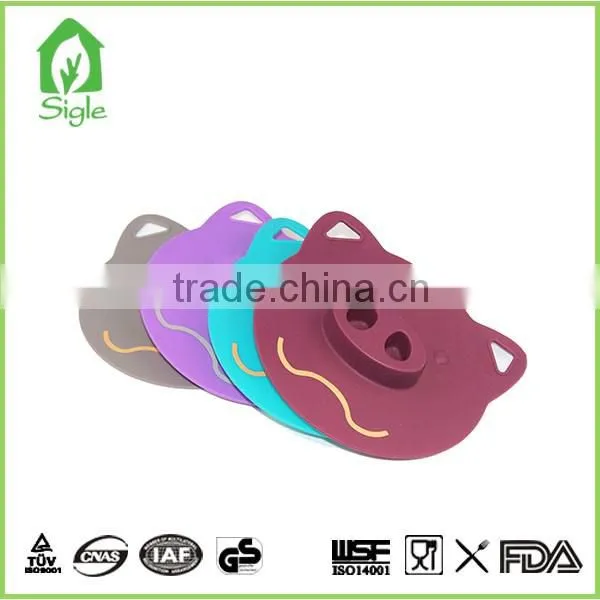 anti-leak Silicone Cute Pig Shape Bowl Lid cup cover coffee lid custom size personalize lid