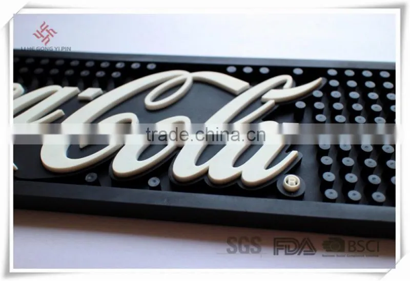 Promotional OEM branded high quality PVC rubber bar mat
