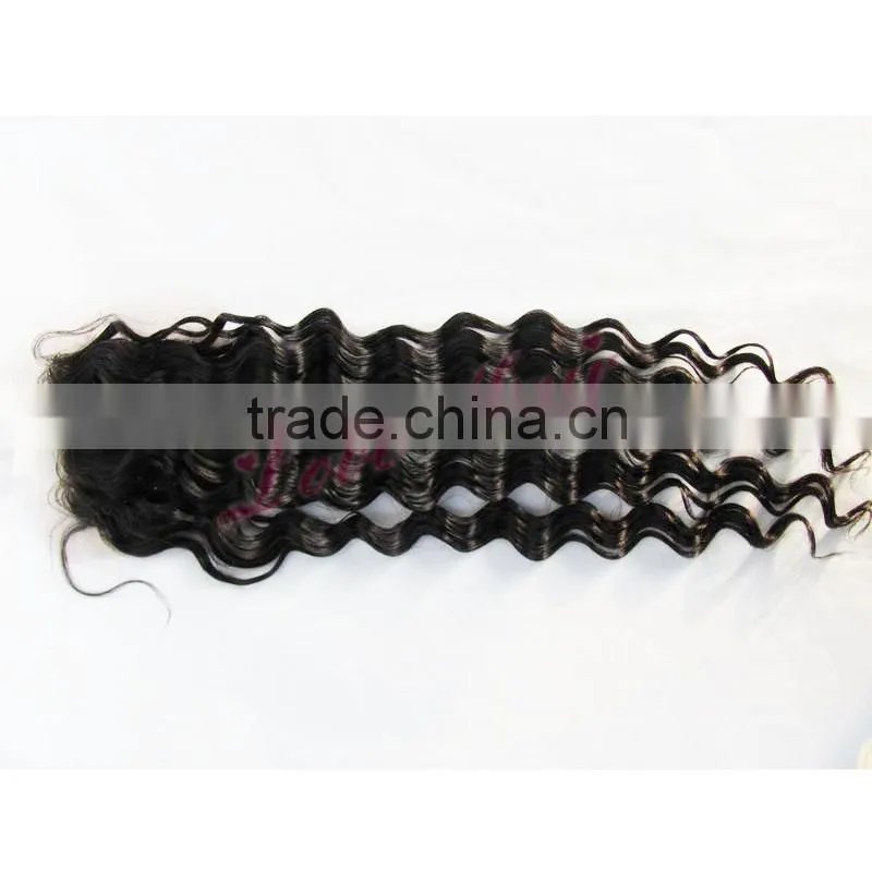 4x4 size full lace closure unprocessed 100% mongolian virgin hair wholesale virgin Hair deep wave Closure