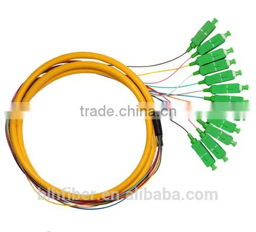 FTTH PVC 2.0mm corning fiber pigtail, simplex sc connector fiber optic pigtail